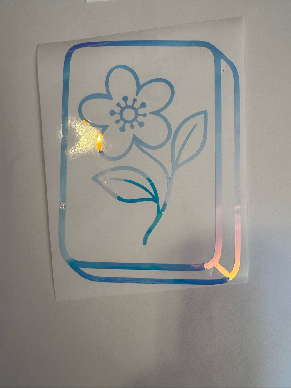 Mahjong flower tile Holographic removable vinyl decal